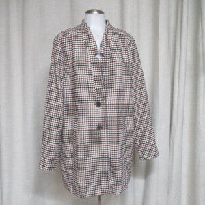 OLD NAVY black gray red houndstooth winter warm coat